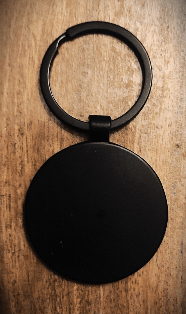 Porte clé personnalisable en bambou et métal noir