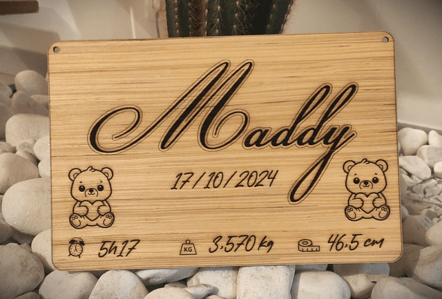 Plaque de naissance personnalisée