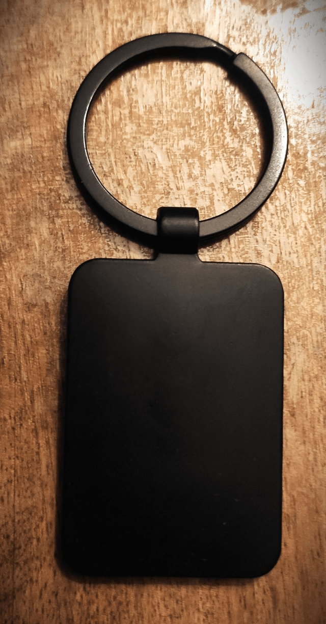 Porte clé personnalisable en bambou et métal noir