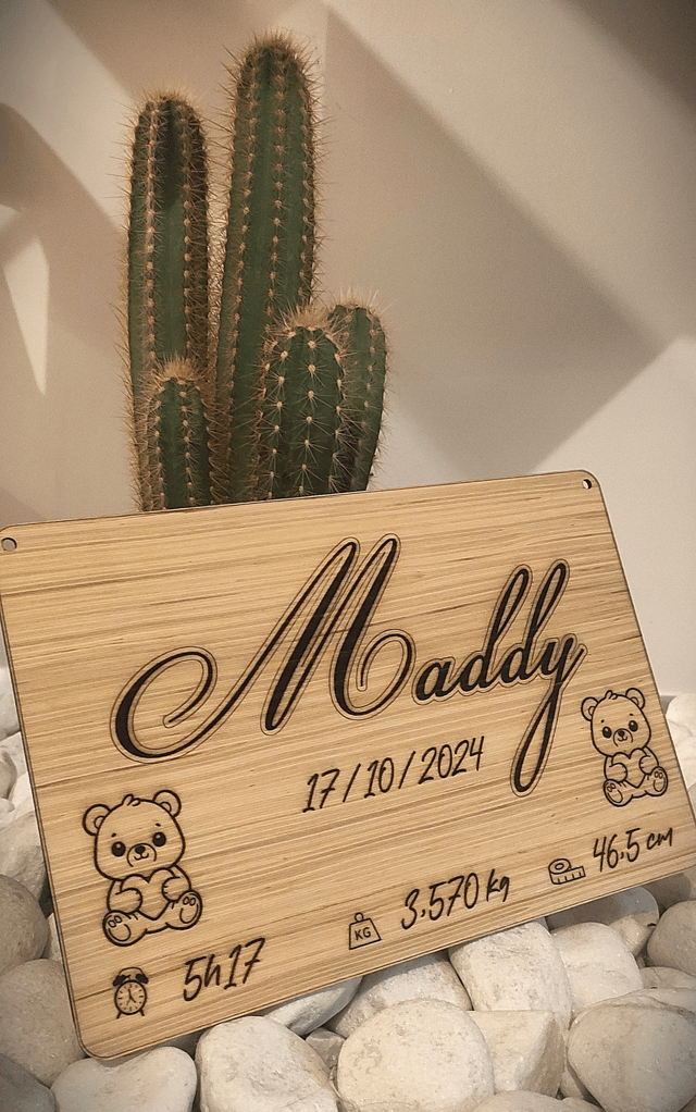 Plaque de naissance personnalisée