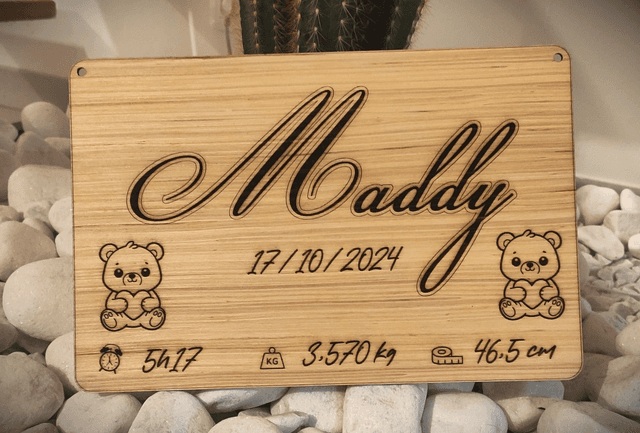 Plaque de naissance personnalisée